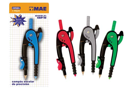 COMPAS ESCOLAR PLASTICO EN BLISTER